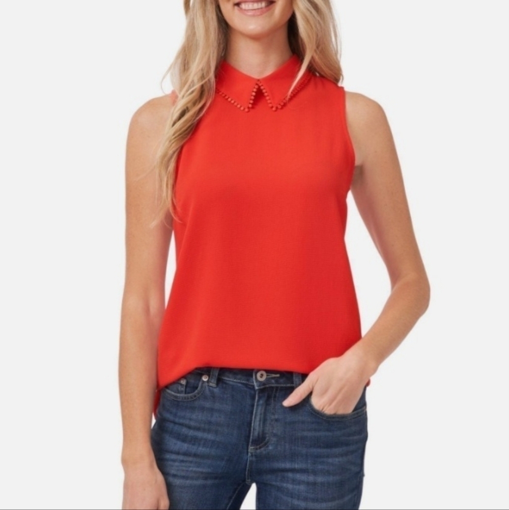 CeCe Women's Embroidered Collard Blouse - New With Tags